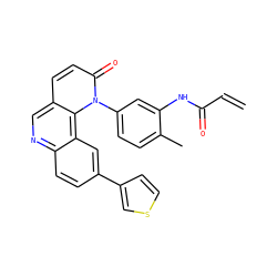 C=CC(=O)Nc1cc(-n2c(=O)ccc3cnc4ccc(-c5ccsc5)cc4c32)ccc1C ZINC000209010135