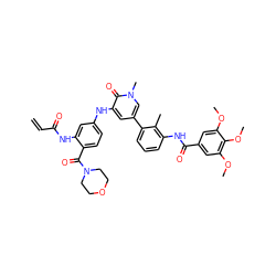 C=CC(=O)Nc1cc(Nc2cc(-c3cccc(NC(=O)c4cc(OC)c(OC)c(OC)c4)c3C)cn(C)c2=O)ccc1C(=O)N1CCOCC1 ZINC001772586402