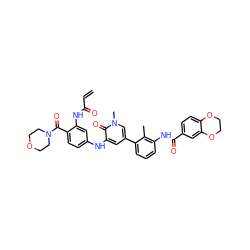 C=CC(=O)Nc1cc(Nc2cc(-c3cccc(NC(=O)c4ccc5c(c4)OCCO5)c3C)cn(C)c2=O)ccc1C(=O)N1CCOCC1 ZINC001772631932