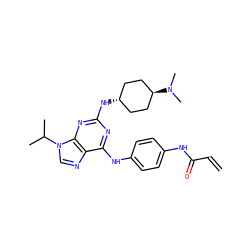 C=CC(=O)Nc1ccc(Nc2nc(N[C@H]3CC[C@H](N(C)C)CC3)nc3c2ncn3C(C)C)cc1 ZINC000254019873