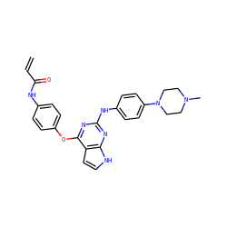 C=CC(=O)Nc1ccc(Oc2nc(Nc3ccc(N4CCN(C)CC4)cc3)nc3[nH]ccc23)cc1 ZINC000584904738