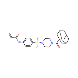 C=CC(=O)Nc1ccc(S(=O)(=O)N2CCN(C(=O)C34CC5CC(CC(C5)C3)C4)CC2)cc1 ZINC000084730357