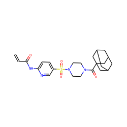 C=CC(=O)Nc1ccc(S(=O)(=O)N2CCN(C(=O)C34CC5CC(CC(C5)C3)C4)CC2)cn1 ZINC000084689910