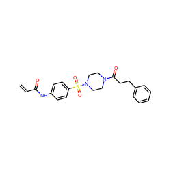 C=CC(=O)Nc1ccc(S(=O)(=O)N2CCN(C(=O)CCc3ccccc3)CC2)cc1 ZINC000084733821