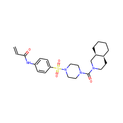 C=CC(=O)Nc1ccc(S(=O)(=O)N2CCN(C(=O)N3CC[C@@H]4CCCC[C@@H]4C3)CC2)cc1 ZINC000084730322