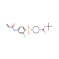 C=CC(=O)Nc1ccc(S(=O)(=O)N2CCN(C(=O)OC(C)(C)C)CC2)c(Cl)c1 ZINC000084739624