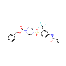 C=CC(=O)Nc1ccc(S(=O)(=O)N2CCN(C(=O)OCc3ccccc3)CC2)c(C(F)(F)F)c1 ZINC000084741734