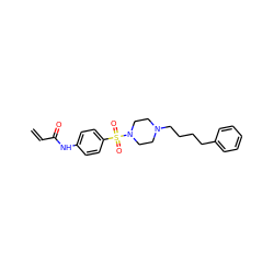 C=CC(=O)Nc1ccc(S(=O)(=O)N2CCN(CCCCc3ccccc3)CC2)cc1 ZINC000084739098