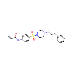 C=CC(=O)Nc1ccc(S(=O)(=O)N2CCN(CCCc3ccccc3)CC2)cc1 ZINC000084741824