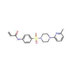 C=CC(=O)Nc1ccc(S(=O)(=O)N2CCN(c3cccc(C)n3)CC2)cc1 ZINC000084731050