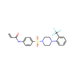 C=CC(=O)Nc1ccc(S(=O)(=O)N2CCN(c3ccccc3C(F)(F)F)CC2)cc1 ZINC000084731056