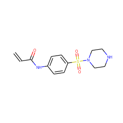 C=CC(=O)Nc1ccc(S(=O)(=O)N2CCNCC2)cc1 ZINC000084738736