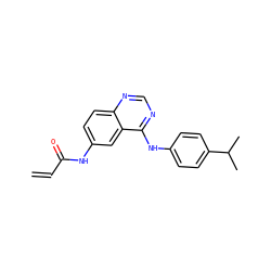 C=CC(=O)Nc1ccc2ncnc(Nc3ccc(C(C)C)cc3)c2c1 ZINC000034490525