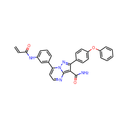 C=CC(=O)Nc1cccc(-c2ccnc3c(C(N)=O)c(-c4ccc(Oc5ccccc5)cc4)nn23)c1 ZINC001772575992