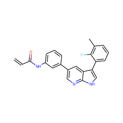 C=CC(=O)Nc1cccc(-c2cnc3[nH]cc(-c4cccc(C)c4F)c3c2)c1 ZINC001772585440