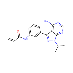 C=CC(=O)Nc1cccc(-c2nn(C(C)C)c3ncnc(N)c23)c1 ZINC000149676083