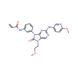 C=CC(=O)Nc1cccc(-n2c(=O)n(CCOC)c3cnc(Nc4ccc(OC)nc4)nc32)c1 ZINC000212116180