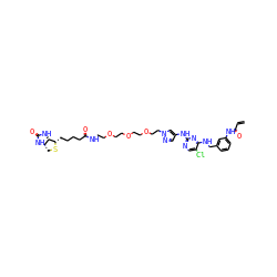 C=CC(=O)Nc1cccc(CNc2nc(Nc3cnn(CCOCCOCCOCCNC(=O)CCCC[C@@H]4SC[C@@H]5NC(=O)N[C@H]45)c3)ncc2Cl)c1 ZINC000473099099