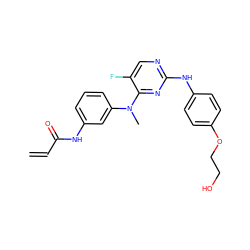 C=CC(=O)Nc1cccc(N(C)c2nc(Nc3ccc(OCCO)cc3)ncc2F)c1 ZINC000220456030