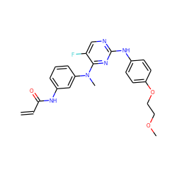 C=CC(=O)Nc1cccc(N(C)c2nc(Nc3ccc(OCCOC)cc3)ncc2F)c1 ZINC000299858440