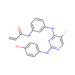 C=CC(=O)Nc1cccc(Nc2nc(Nc3ccc(O)cc3)ncc2F)c1 ZINC000218013026