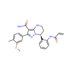 C=CC(=O)Nc1ccccc1[C@@H]1CCNc2c(C(N)=O)c(-c3ccc(C)c(OC)c3)nn21 ZINC001772606076