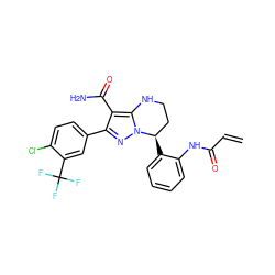 C=CC(=O)Nc1ccccc1[C@@H]1CCNc2c(C(N)=O)c(-c3ccc(Cl)c(C(F)(F)F)c3)nn21 ZINC001772616294