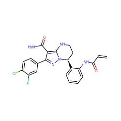 C=CC(=O)Nc1ccccc1[C@@H]1CCNc2c(C(N)=O)c(-c3ccc(Cl)c(F)c3)nn21 ZINC001772610228