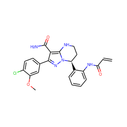 C=CC(=O)Nc1ccccc1[C@@H]1CCNc2c(C(N)=O)c(-c3ccc(Cl)c(OC)c3)nn21 ZINC001772609247