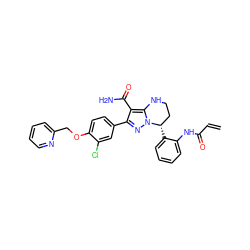 C=CC(=O)Nc1ccccc1[C@H]1CCNc2c(C(N)=O)c(-c3ccc(OCc4ccccn4)c(Cl)c3)nn21 ZINC001772633948