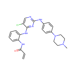 C=CC(=O)Nc1ccccc1Nc1nc(Nc2ccc(N3CCN(C)CC3)cc2)ncc1Cl ZINC000914431236