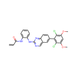 C=CC(=O)Nc1ccccc1Nc1ncc2cc(-c3c(Cl)c(OC)cc(OC)c3Cl)ccc2n1 ZINC001772626798