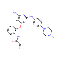 C=CC(=O)Nc1ccccc1Oc1nc(Nc2ccc(N3CCN(C)CC3)cc2)nc(N)c1Cl ZINC001772652970