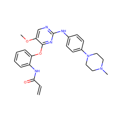 C=CC(=O)Nc1ccccc1Oc1nc(Nc2ccc(N3CCN(C)CC3)cc2)ncc1OC ZINC001772639983