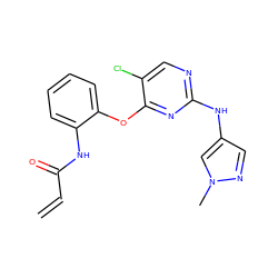 C=CC(=O)Nc1ccccc1Oc1nc(Nc2cnn(C)c2)ncc1Cl ZINC000584904829