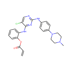 C=CC(=O)Oc1ccccc1Nc1nc(Nc2ccc(N3CCN(C)CC3)cc2)ncc1Cl ZINC000584905699