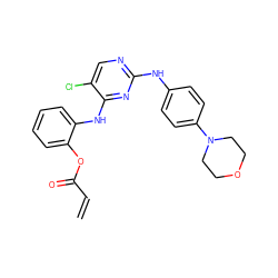 C=CC(=O)Oc1ccccc1Nc1nc(Nc2ccc(N3CCOCC3)cc2)ncc1Cl ZINC001772630472