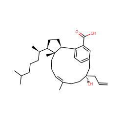 C=CC[C@@]1(O)CC/C(C)=C\CC[C@@]2(C)[C@@H](CC[C@@H]2[C@H](C)CCCC(C)C)c2ccc(cc2C(=O)O)C1 ZINC000029411983