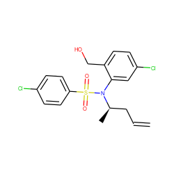 C=CC[C@@H](C)N(c1cc(Cl)ccc1CO)S(=O)(=O)c1ccc(Cl)cc1 ZINC000028823243