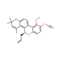 C=CC[C@@H]1Oc2ccc(OC#N)c(OC)c2-c2ccc3c(c21)C(C)=CC(C)(C)N3 ZINC000049070598