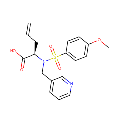 C=CC[C@H](C(=O)O)N(Cc1cccnc1)S(=O)(=O)c1ccc(OC)cc1 ZINC000205348194