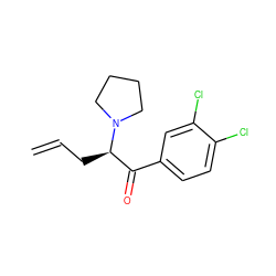 C=CC[C@H](C(=O)c1ccc(Cl)c(Cl)c1)N1CCCC1 ZINC000013682202