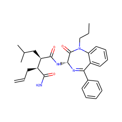 C=CC[C@H](C(N)=O)[C@@H](CC(C)C)C(=O)N[C@H]1N=C(c2ccccc2)c2ccccc2N(CCC)C1=O ZINC000033990400