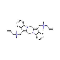 C=CC[N+](C)(C)Cc1c2n(c3ccccc13)Cc1c(C[N+](C)(C)CC=C)c3ccccc3n1C2 ZINC000036079954