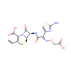 C=CC1=C(C(=O)O)N2C(=O)[C@@H](NC(=O)/C(=N/OCC(=O)O)c3csc(N)n3)[C@H]2SC1 ZINC000012503147