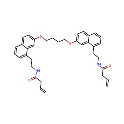 C=CCC(=O)NCCc1cccc2ccc(OCCCCOc3ccc4cccc(CCNC(=O)CC=C)c4c3)cc12 ZINC000049783805