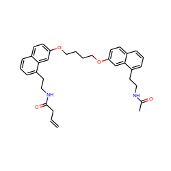 C=CCC(=O)NCCc1cccc2ccc(OCCCCOc3ccc4cccc(CCNC(C)=O)c4c3)cc12 ZINC000049784391