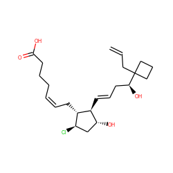 C=CCC1([C@@H](O)C/C=C/[C@H]2[C@H](O)C[C@@H](Cl)[C@@H]2C/C=C\CCCC(=O)O)CCC1 ZINC000013836536