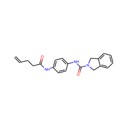 C=CCCC(=O)Nc1ccc(NC(=O)N2Cc3ccccc3C2)cc1 ZINC000166378843