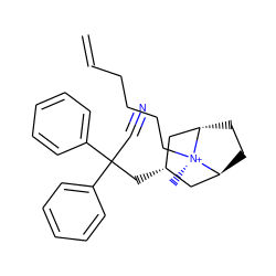 C=CCCCC[N@+]1(C)[C@H]2CC[C@H]1C[C@@H](CC(C#N)(c1ccccc1)c1ccccc1)C2 ZINC000261083595